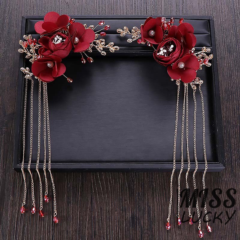 Khuyên tai và vương miện phong cách Trung Hoa thanh tú cho cô dâu