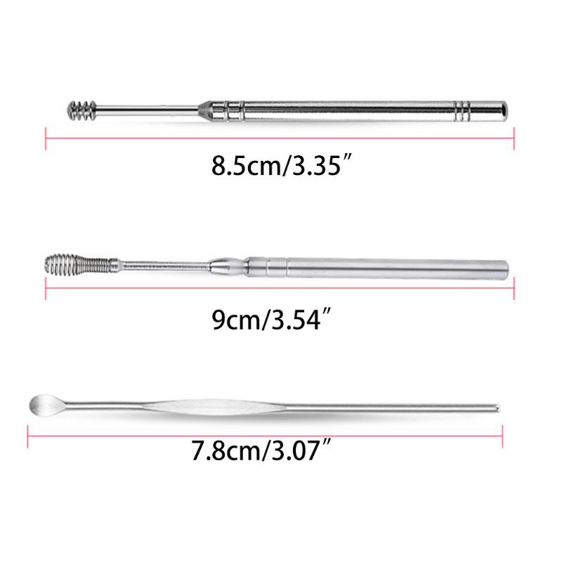 [Hàng mới về] Bộ 6 dụng cụ lấy ráy tai bằng thép không gỉ nhỏ gọn tiện dụng