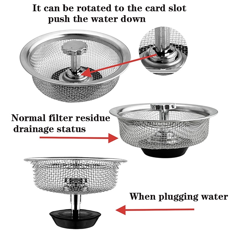 Lưới Lọc Bằng Thép Không Gỉ Chống Tắc Nghẽn Cho Bồn Rửa