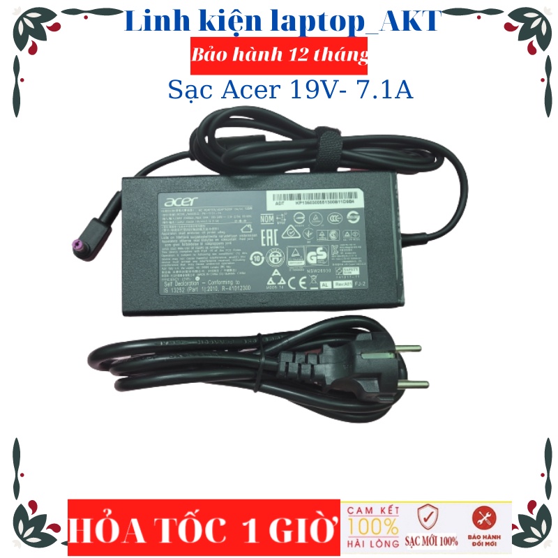 Sạc laptop Acer 19V-7.1A-135W-ZIN Aspire 7 V15 V17 8940 9800 9810 9920 L100 L310 L320 T5000 Travelmate 2700 2000 2100