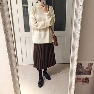 Ulzzang Áo len cổ lọ Oversize M148-1