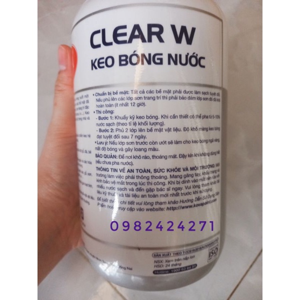 Keo bóng nước KOVA Clear W 1kg