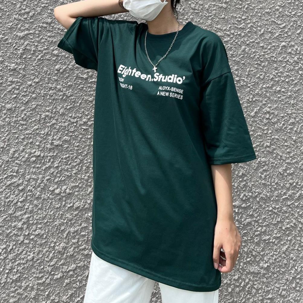 Áo Thun Xanh Lá EIGHTEEN Nam Nữ Ulzzang Unisex, Áo phông nữ dáng rộng Cocastore