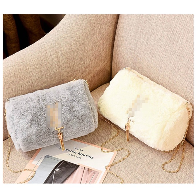 Túi Đeo Chéo Phối Lông B1024