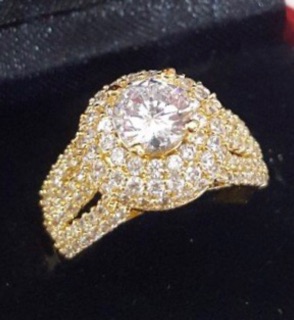 Nhẫn hột trắng mạ vàng 18k
