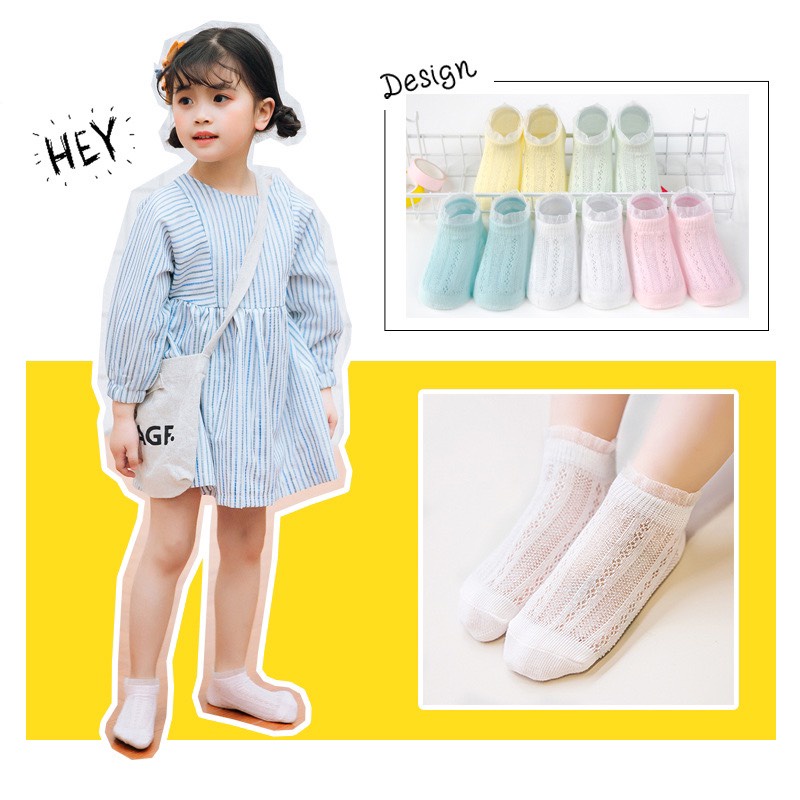 ( Set 5 đôi ) Tất lưới cho bé , vớ cho trẻ sơ sinh, tất / vớ điều hòa cho bé