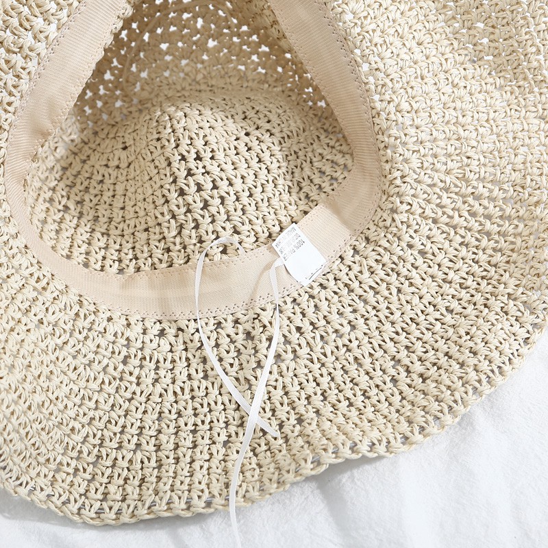 Nón Cói Vành Rộng Mềm Nữ Nơ Ren Đơn Giản Đi Biển