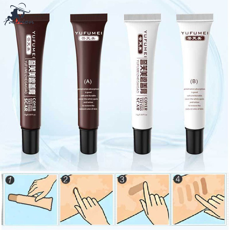 Bộ 2 kem che khuyết điểm/sẹo/hình xăm/vết bớt không gây đau đớn | BigBuy360 - bigbuy360.vn