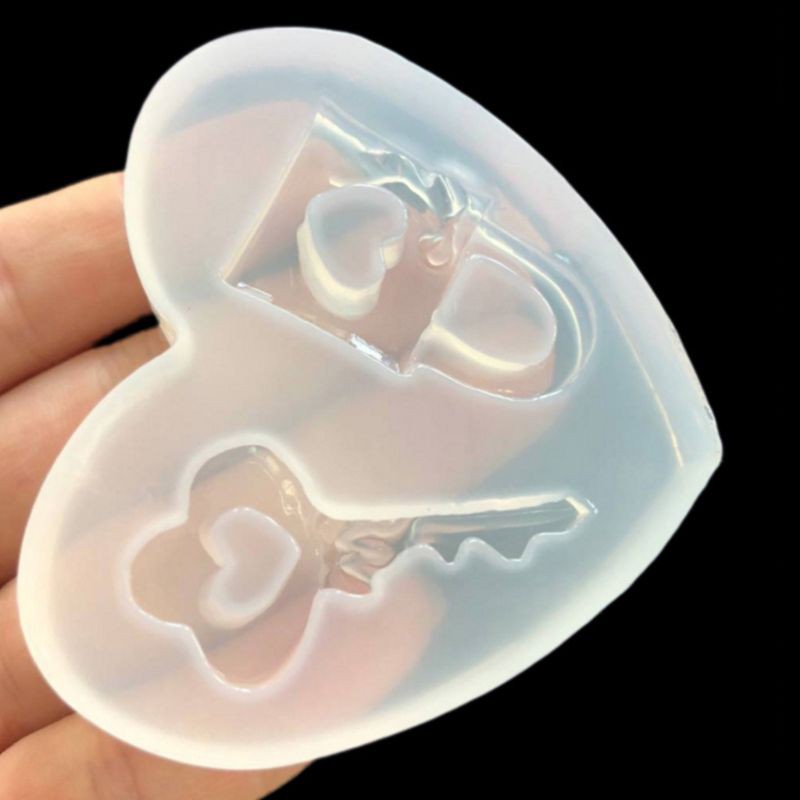 Khuôn silicon làm đồ trang sức hình chìa khóa trái tim / ổ khóa trái tim đẹp mắt