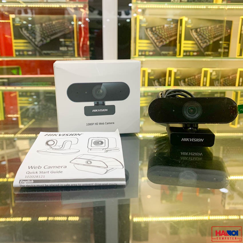 Webcam full hd 1080p có mic đàm thoại trực tuyến siêu nét dùng cho máy tính laptop, smart box, Webcam HIKVISION DS-U02 | BigBuy360 - bigbuy360.vn