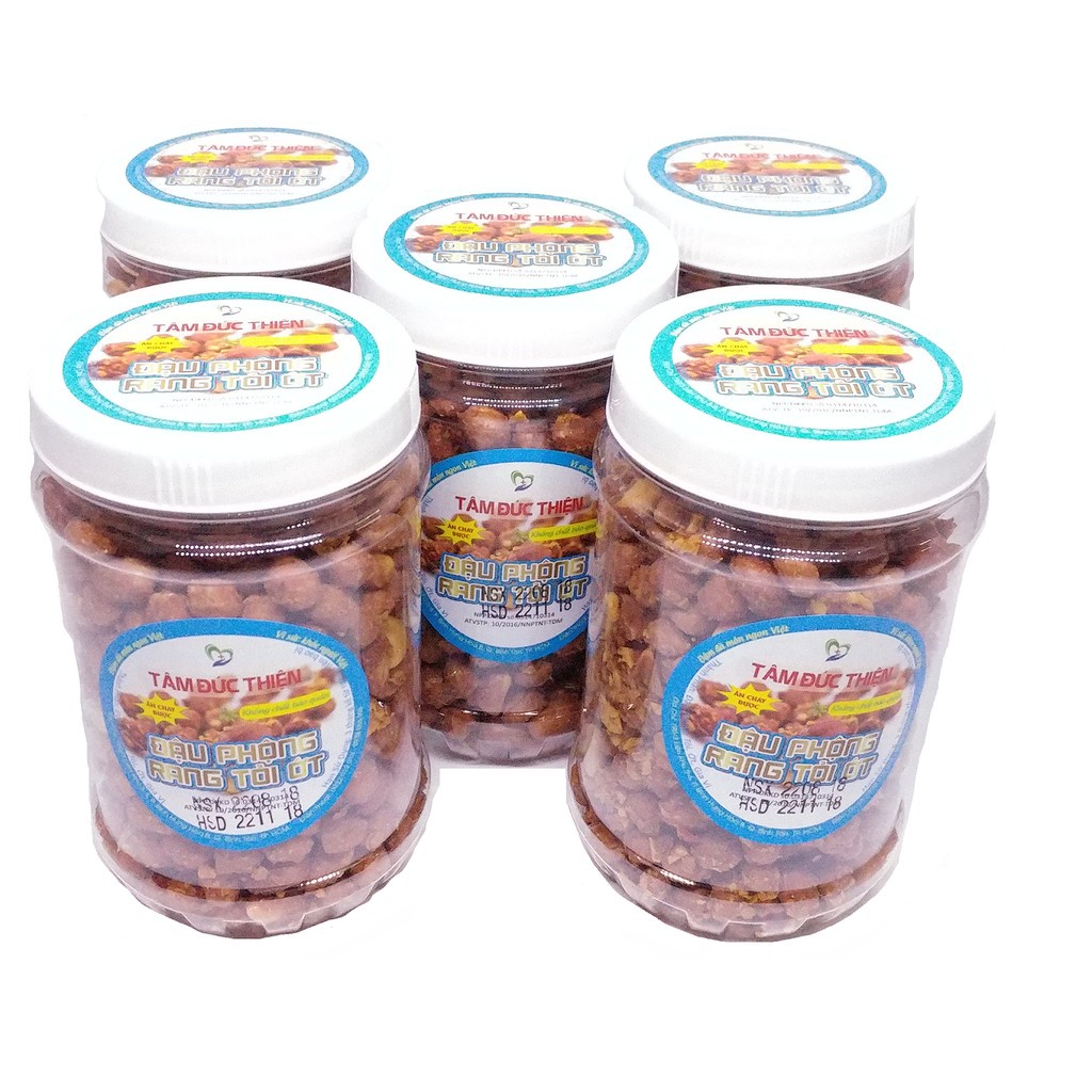 Combo 8 Hộp Đậu Phộng Rang Tỏi Ớt Tâm Đức Thiện 8 x 255GR