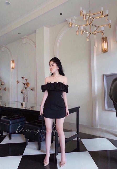 Đầm trễ vai nhăn ngực có mút Ảnh thật video | BigBuy360 - bigbuy360.vn