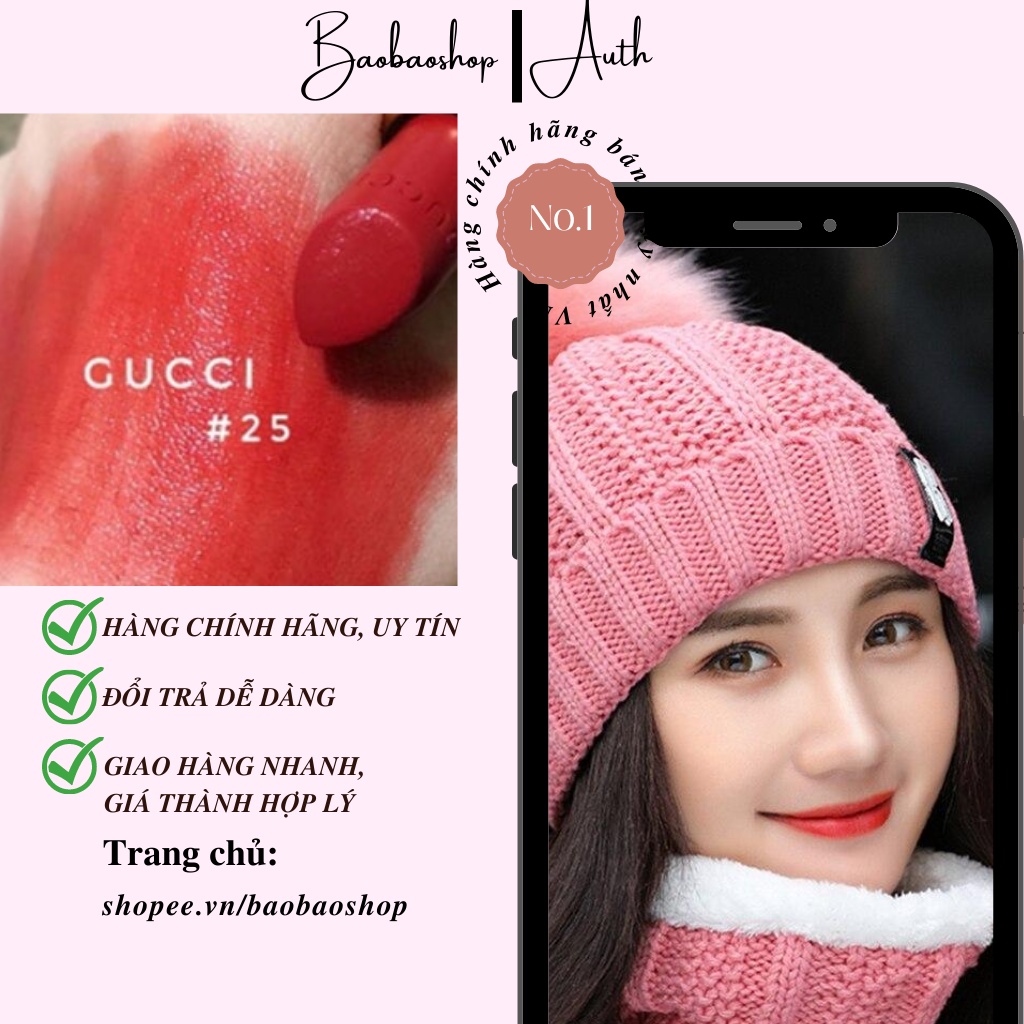 Son Gucci Rouge À Lèvres Voile Vỏ Hoa mini 1.3g đủ tone hot hit