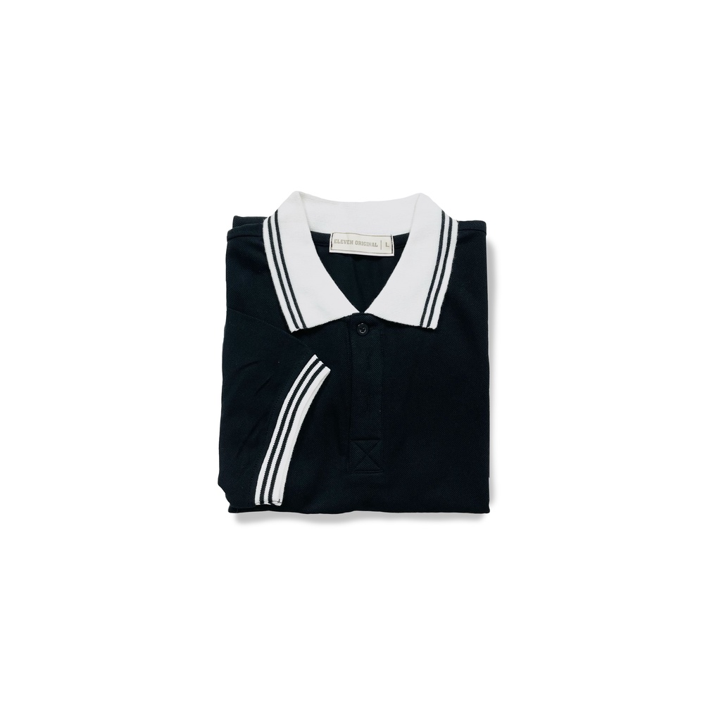 Áo Polo Nam Cao cấp Eleven Original - Essential 01, Form Slim fit Màu ĐEN