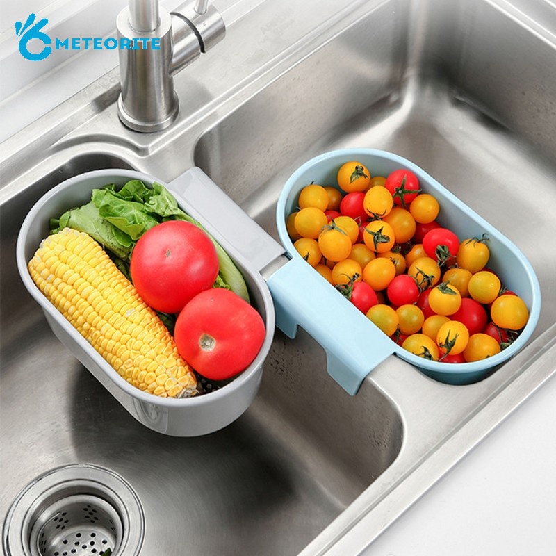 Rổ Đựng Rau Củ Quả/Trái Cây Gắn Bồn Rửa Chén Đa Năng Màu Sắc Ngẫu Nhiên