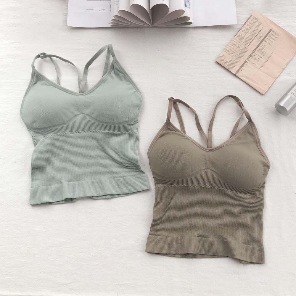 OCEANMAP Áo Lót Nâng Ngực Dây Mảnh Màu Sắc Đơn Giản Cho Nữ