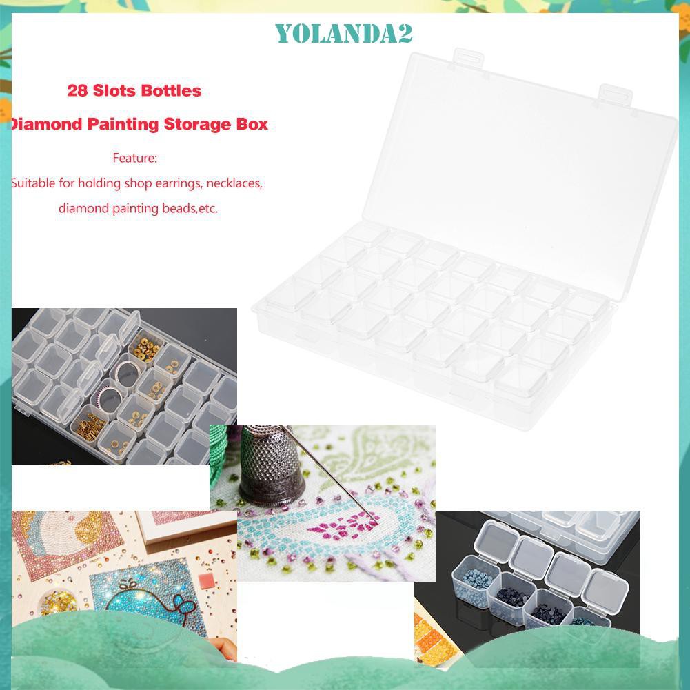 Hộp Bằng Nhựa 28 Ngăn Trong Suốt Đựng Phụ Kiện Trang Sức Tiện Dụng