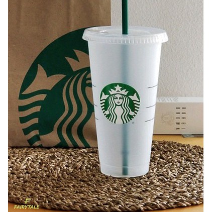 Ly nhựa 24OZ Starbucks có thể đổi màu và tái sử dụng kèm nắp đậy và ống hút | BigBuy360 - bigbuy360.vn