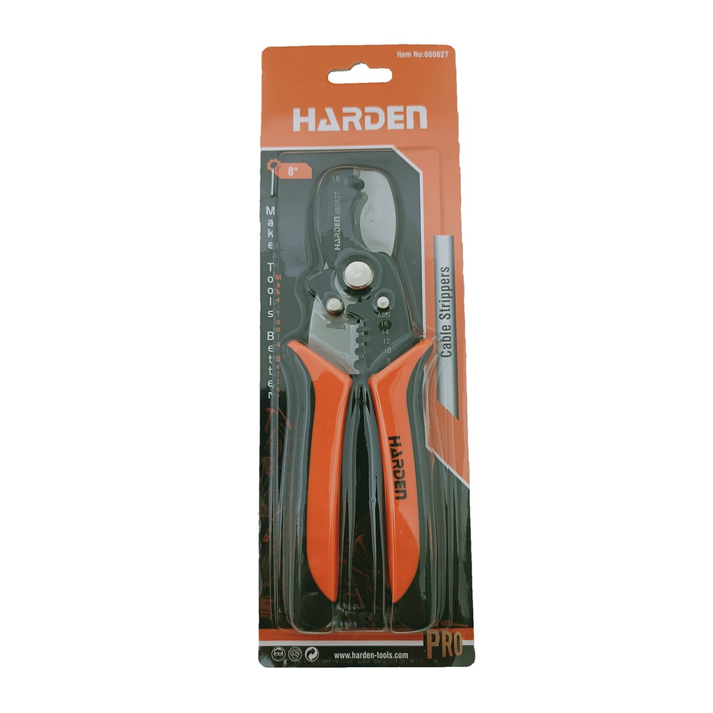 Kìm Đa Năng Cắt Cáp Tuốt Dây HARDEN/KAPUSI 8 Inch Thép CR-V