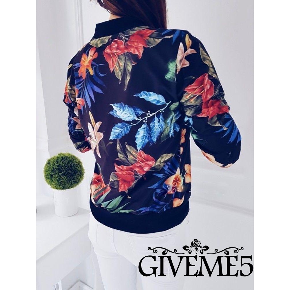 Áo khoác Bomber họa tiết hoa retro thời trang dành cho nữ | BigBuy360 - bigbuy360.vn
