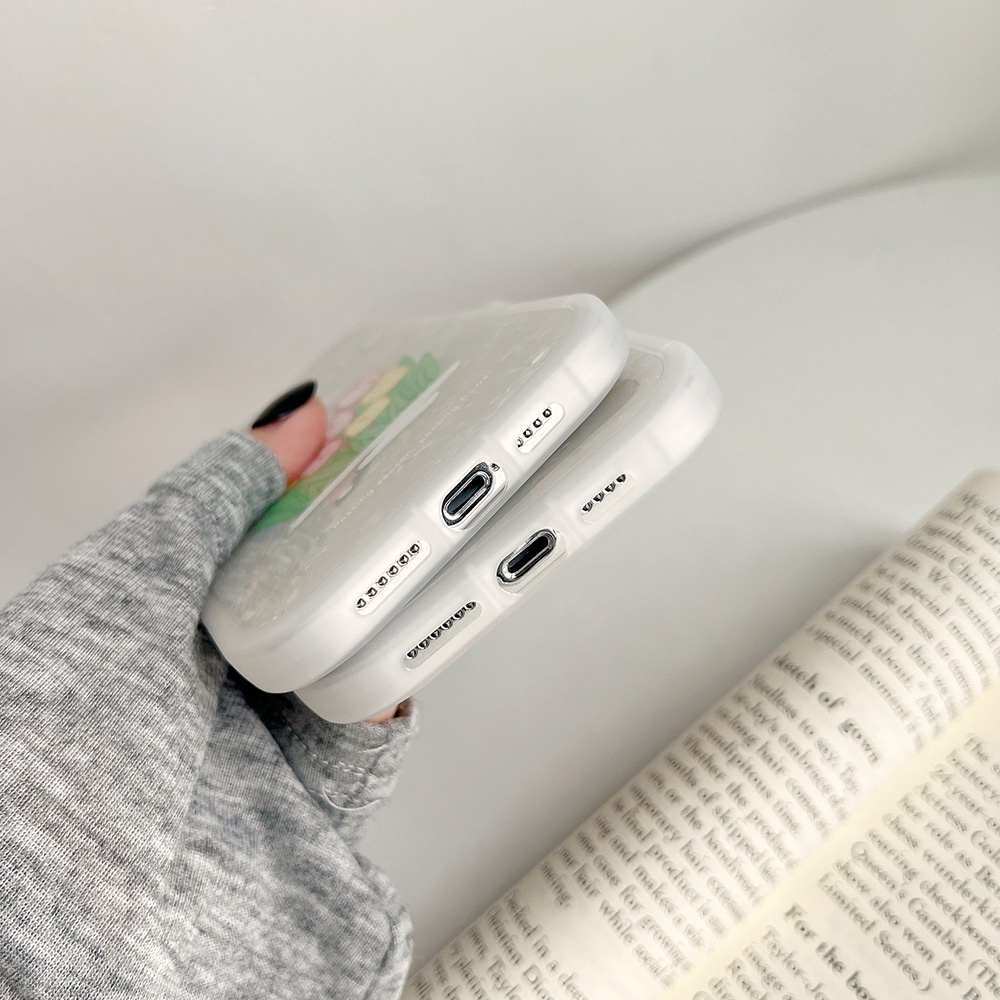 Ốp Điện Thoại tpu Dẻo Họa Tiết Hoa Tulip &amp; Cầu Vồng Xinh Xắn Cho iphone 11 12 13 pro max mini XR XS 7 8 plus
