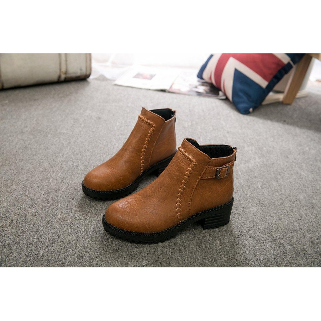 Boot Nữ-Giày Boots Nữ Da Trơn Đế Cao 5cm Thời Trang Cao Cấp-Phong Cách Sang Trọng Lịch Sự | BigBuy360 - bigbuy360.vn