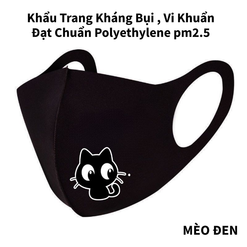 Khẩu Trang Vải Polyethylene - Phiên bản in Mèo