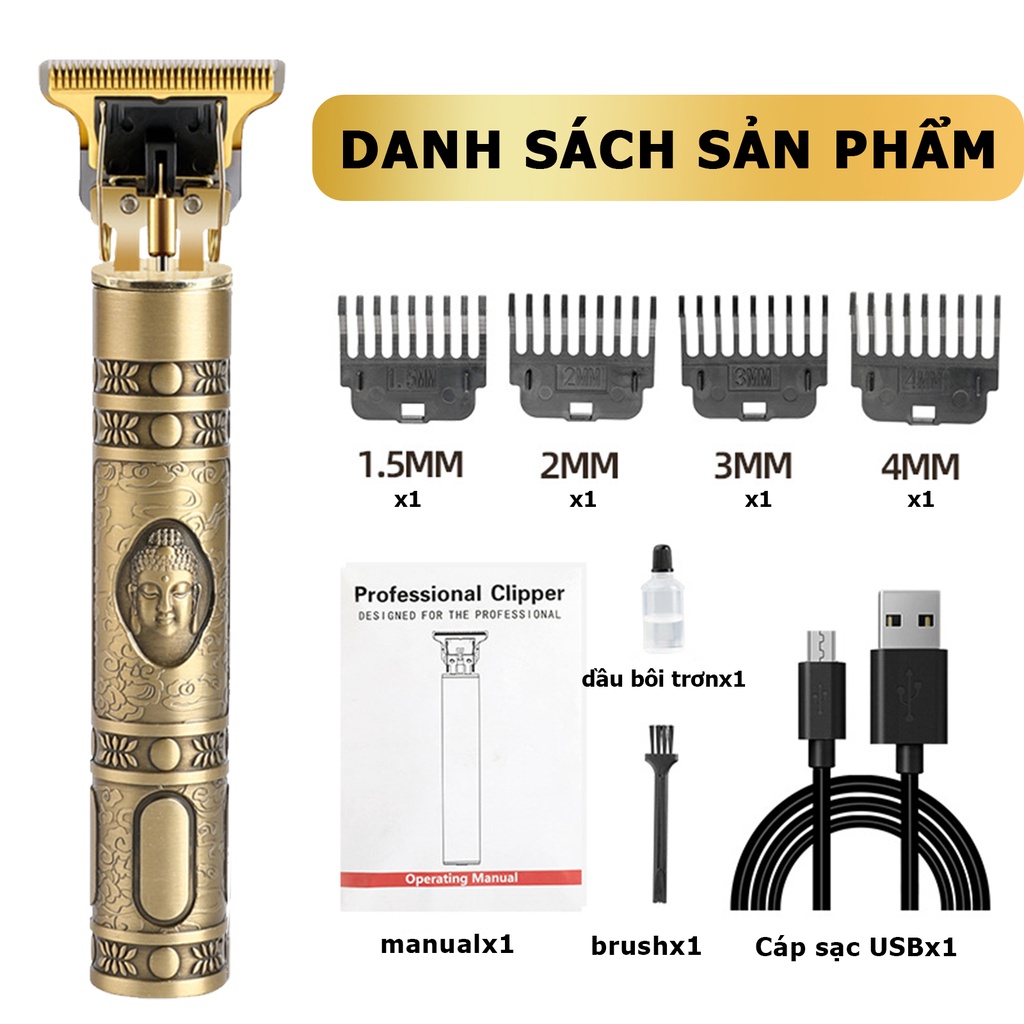 Tông đơ chấn viền -T9 Tông đơ cắt tóc tượng Phật,Tăng đơ cắt tóc cạo râu - Tông đơ cắt tóc gia đình cạo râu
