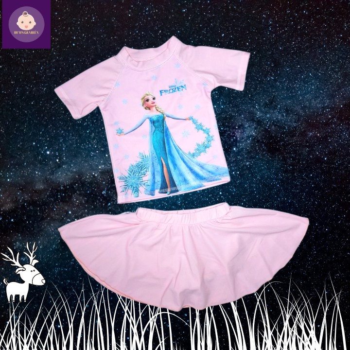 Đồ bơi bé gái hình Elsa - Pony từ 10-39kg -quần giả váy tạo kín đáo-HNStore115