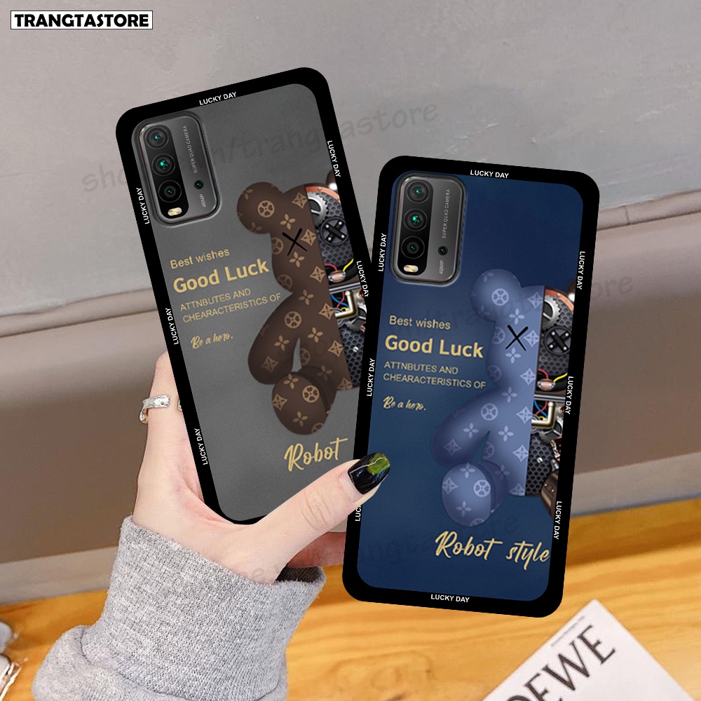 Ốp Xiaomi Redmi 9T - Poco M3 in hình gấu Bearbrick,Mountain,xanh,đen,đỏ giá rẻ