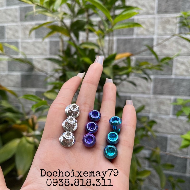 Ốc titanium GR5 &amp; Salaya 6li40 gắn che két nước Vario (giá 1 con)