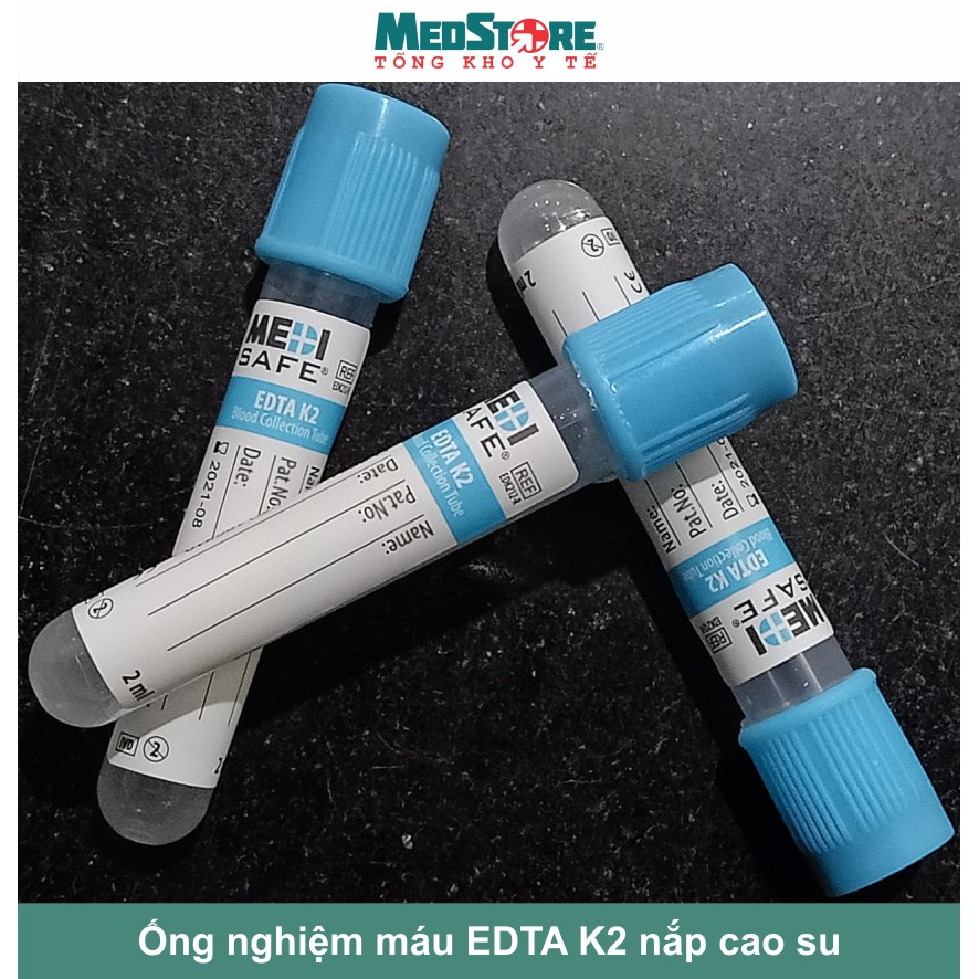 Ống nghiệm EDTA chống đông máu MEDISAFE các loại (khay 100 ống)