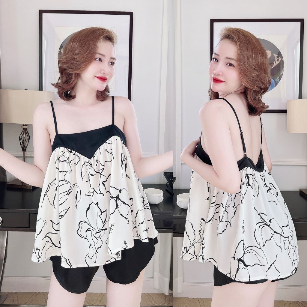 Đồ Ngủ Nữ BIGSIZE MIKY, Đồ Ngủ Sexy lụa Mango cao cấp mềm mại xinh xắn < 70KG