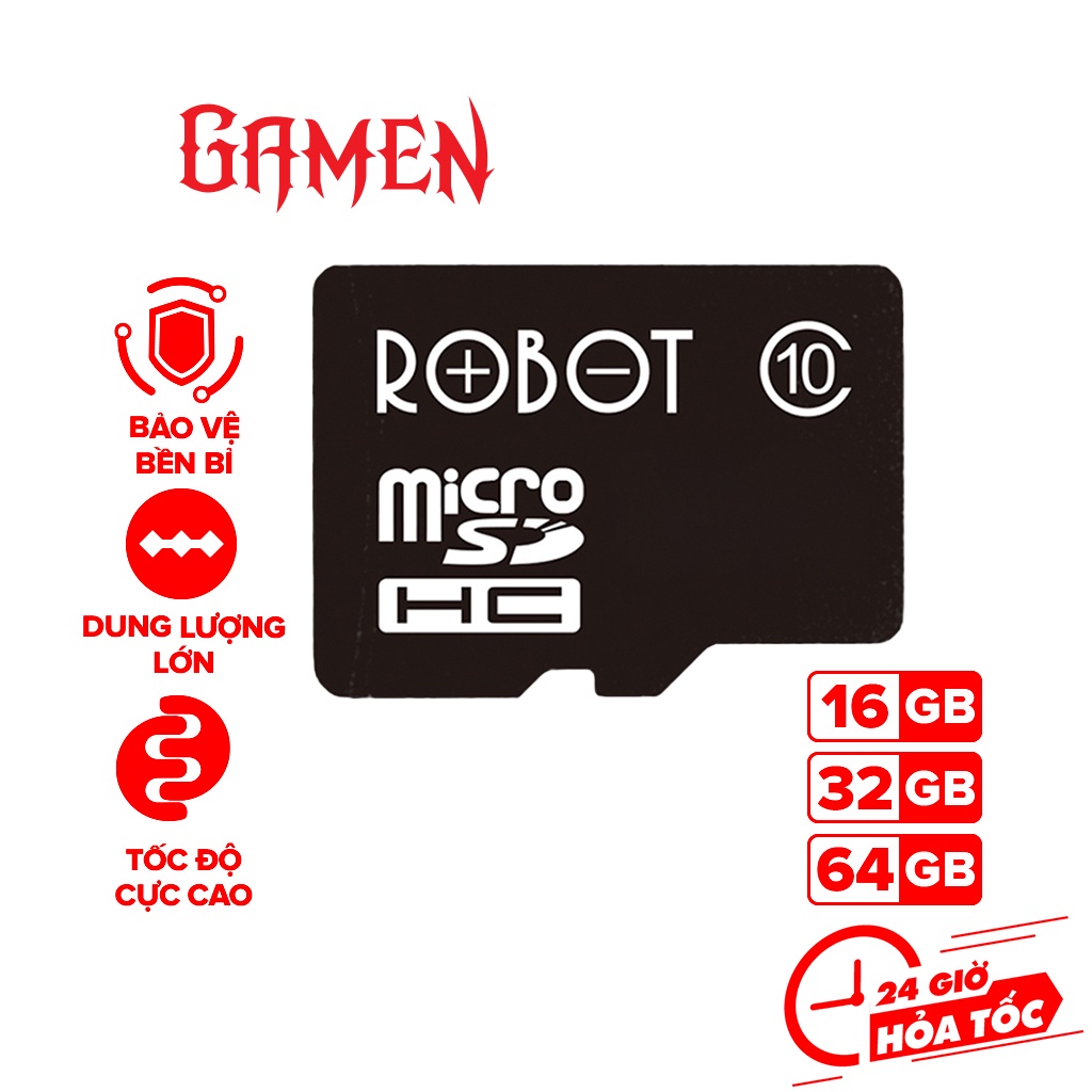 Thẻ Nhớ Micro SD ROBOT TF Card 16GB/ 32GB/ 64GB - Dành Cho Nhiều Loại Thiết Bị Camera, Laptop, Loa, Điện Thoại