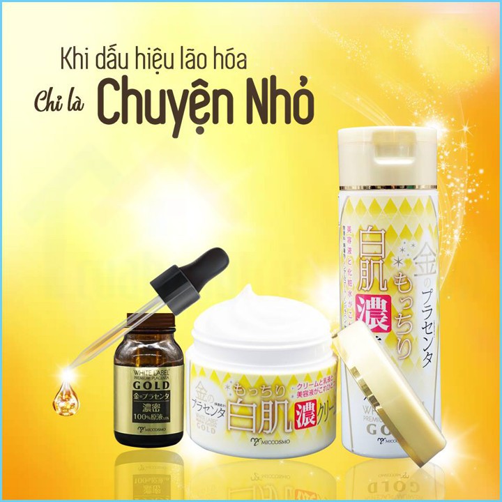 [Mỹ Phẩm Nhật Bản] Kem Dưỡng Trắng Da Chống Lão Hóa Da Từ Nhau Thai Và Collagen White Label Placenta Rich Gold Cream