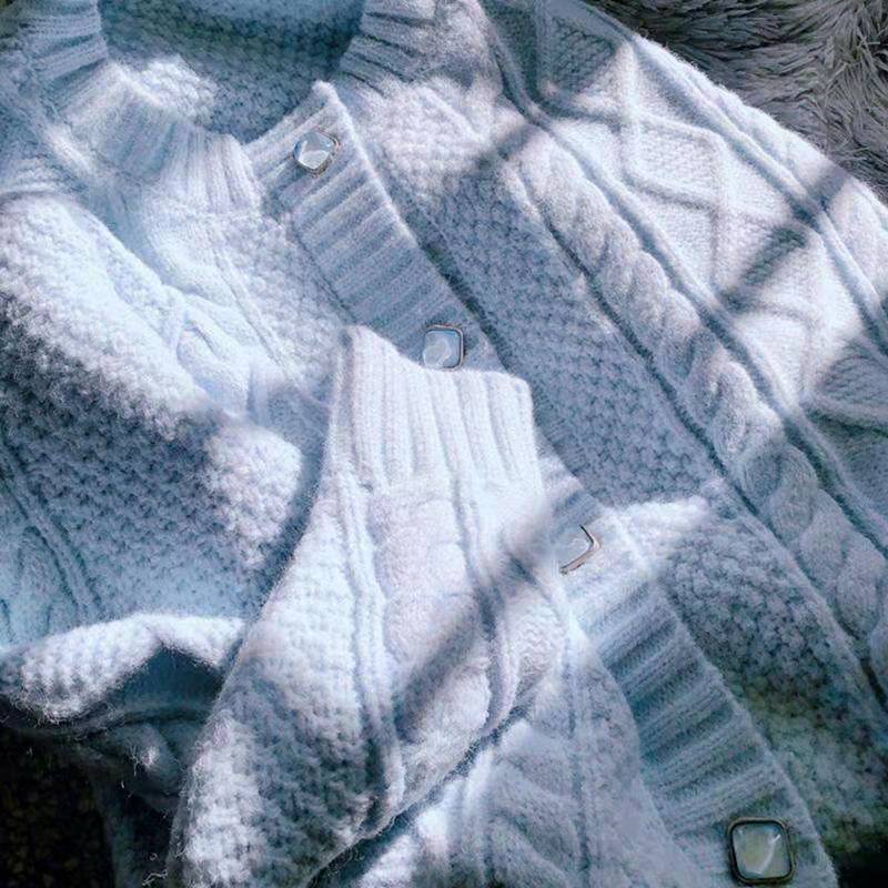 Áo khoác cardigan dệt kim dáng rộng xoắn kiểu Nhật Bản mới mùa thu đông 2021