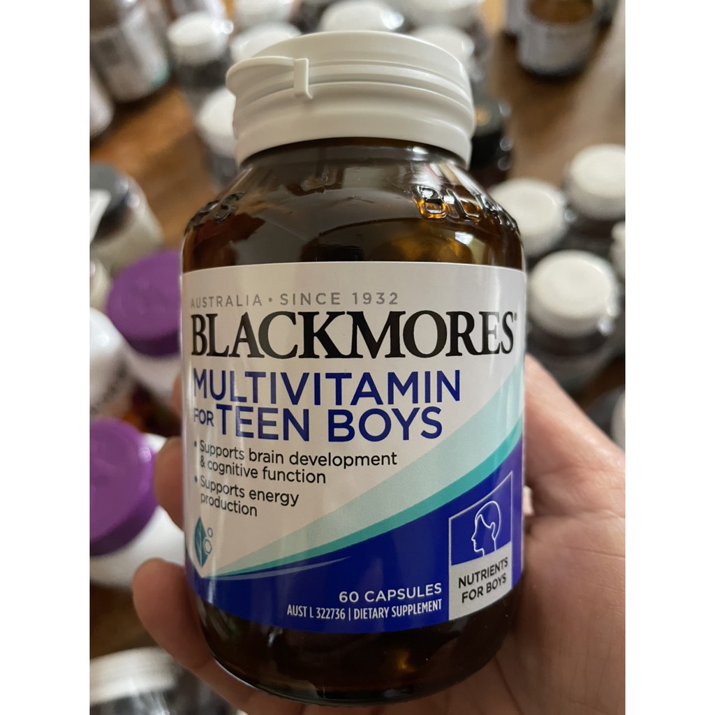 [Bill Úc, 60 viên nang, Date 8/2021] Blackmores Multivitamin for Teen Boys 60 Capsules - Vitamin tổng hợp cho bé trai | Thế Giới Skin Care