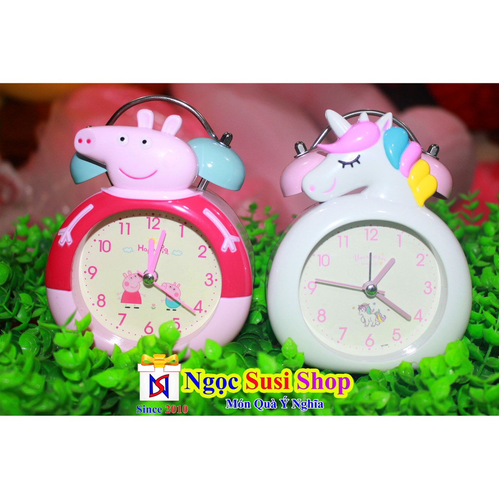 Đồng Hồ Heo Peppa ,Ngựa Pony Hợp Kim 2 Chuông Rất Cao Cấp + Tặng Kèm Pin - Bán Lẻ Giá Sỉ