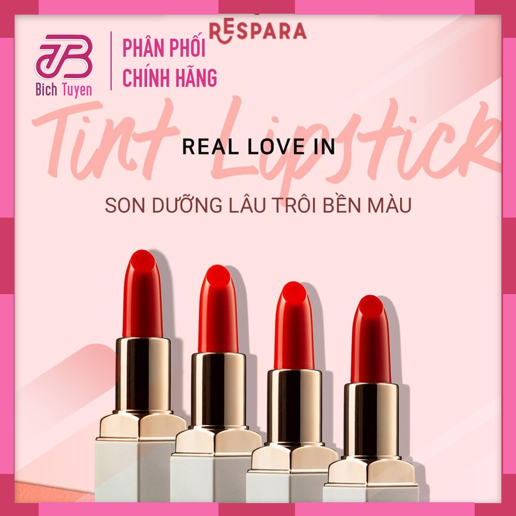 401 - 404 Son Dưỡng Lâu Trôi RESPARA Real Love In Tint Lipstick - 401 - 402 - 403 - 404 BT Cosmetic