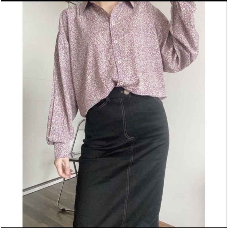 Pass Thanh lý - Sibling House - Áo sơ mi tay dài hoạ tiết hoa Lindy shirt