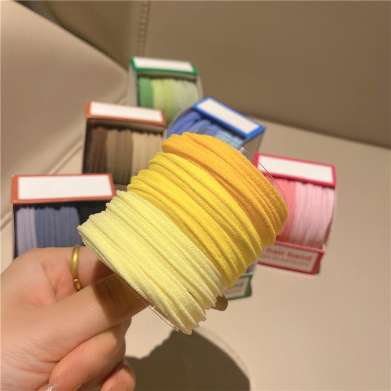 Bộ 5 Dây Buộc Tóc Cao Su Co Giãn Không Đau Đơn Giản Dành Cho Nữ