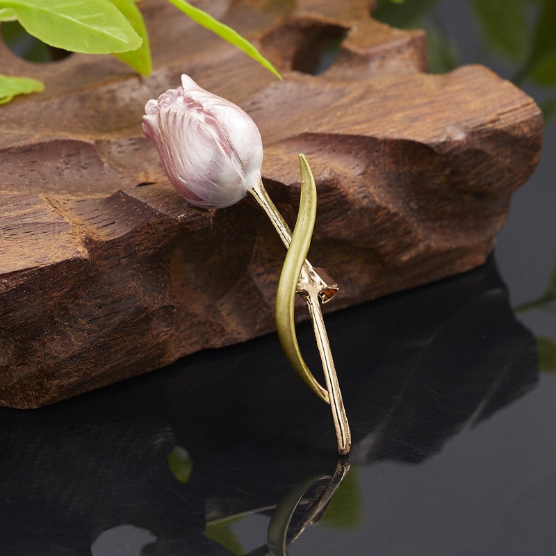 Ghim CàI ÁO HìNh Hoa Tulip ĐíNh NgọC MắT MèO Giả ThờI Trang Cho Nữ