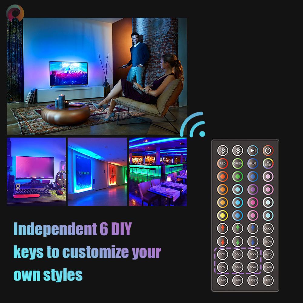 LED Strip Lights 16.4ft. Waterproof RGB LED Lights with IR Remote Control 20 Colors and DIY Modes 5050 Color Changing LED Tape Lights for Home Ceiling Party Festival