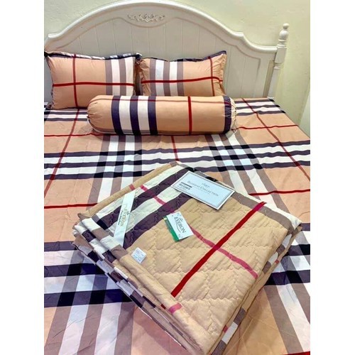 Trọn bộ 5 món chăn ga gối cotton poly nhập khẩu Hàn Quốc