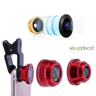 😉[Ready Stock/COD]😉3 in 1 Fish Eye+ Wide Angle+ Macro Camera Lens Kit for Phone