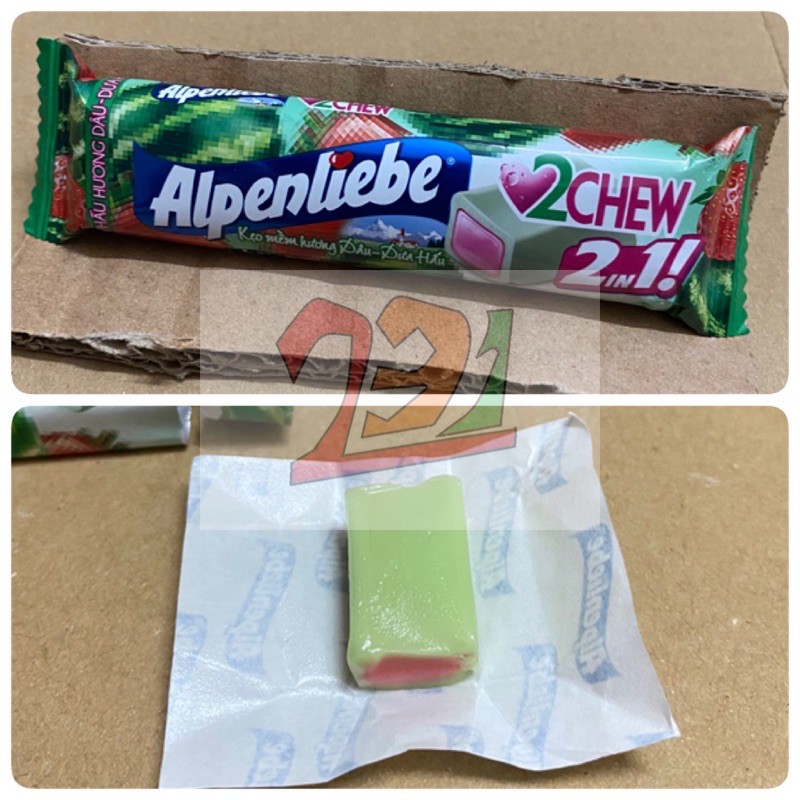 [24,5 g] Thỏi Kẹo Mềm Alpenliebe 2Chew vị Dưa Hấu