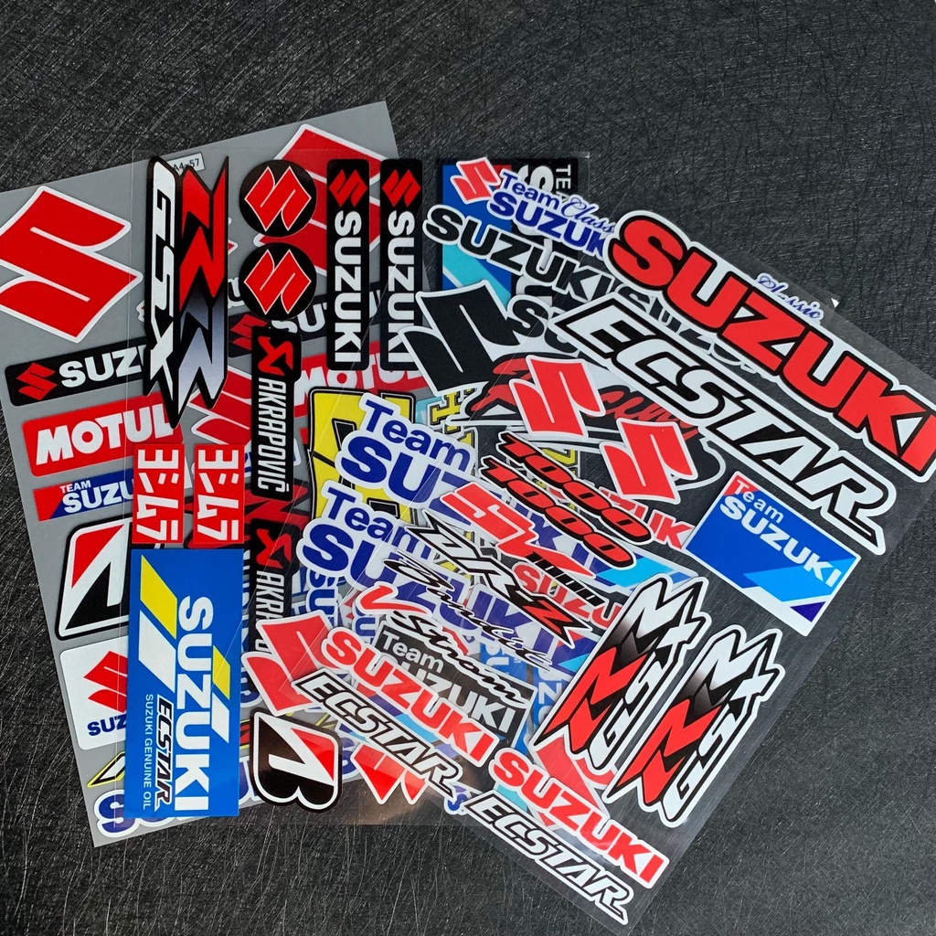 Miếng Dán Phản Quang Trang Trí Thân Xe Mô Tô Suzuki