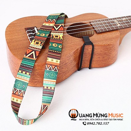 DÂY ĐEO ĐÀN UKULELE - GUITAR KHÔNG CẦN ĐỤC LỖ - HOẠ TIẾT THỔ CẨM