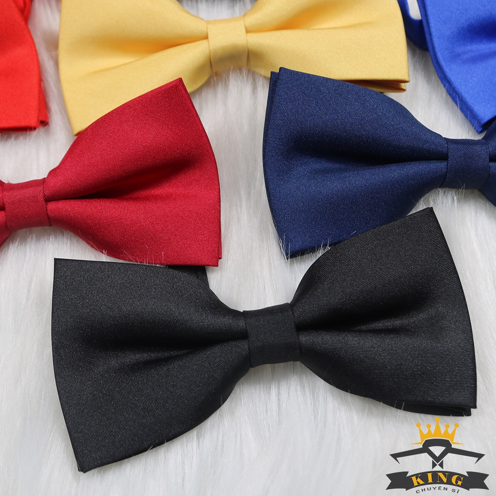 Nơ đeo cổ chú rể nam màu đen KING đẹp chất vải silk nhám dây đeo móc cài cho đồ vest dự tiệc sự kiện cao cấp giá rẻ X31