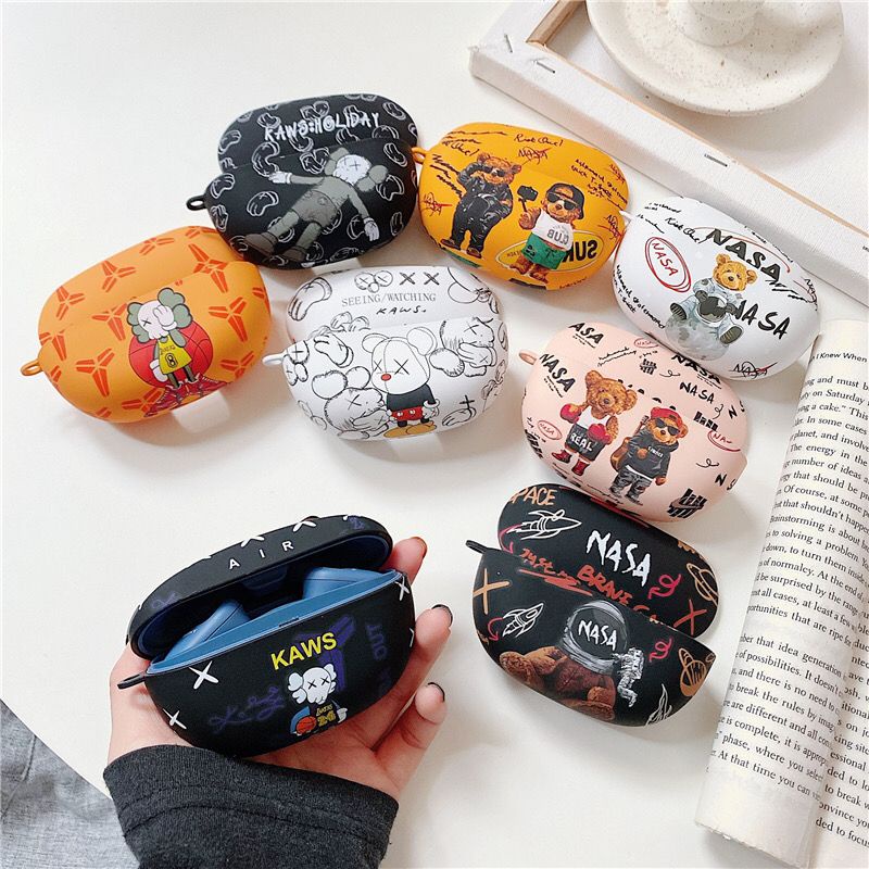 Vỏ Bảo Vệ Hộp Sạc Tai Nghe Bluetooth SONY WF-SP800N Họa Tiết Hoạt Hình kaws Sesame Street Dễ Thương